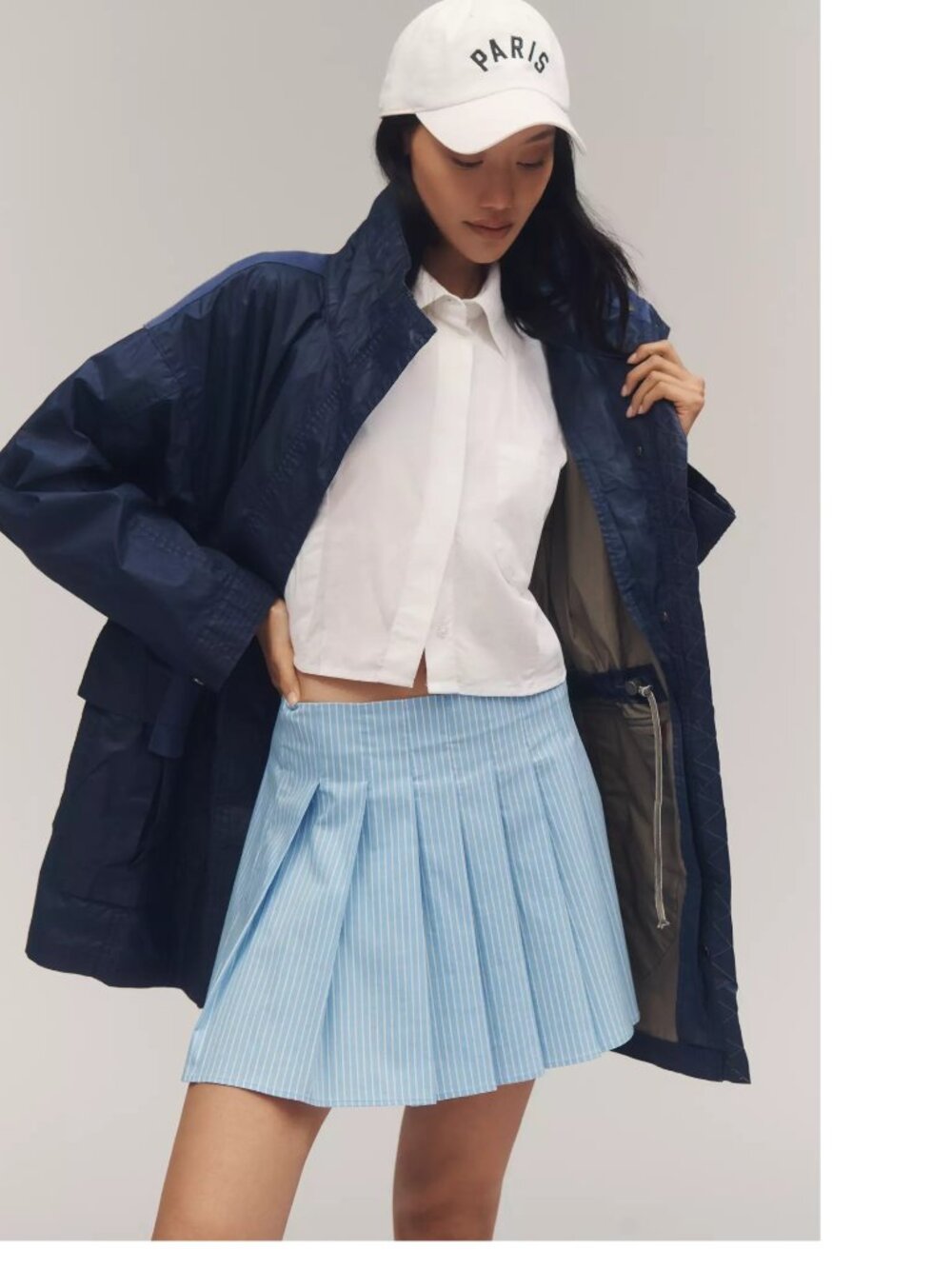 Anthropologie Pilcro Waxed Cotton Utility Jacket L navy blue color new with ta